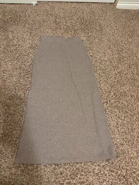 Halara Maxi Skirt Medium Light Brown Tan Pull On Ribbed Elastic Waist Neutral